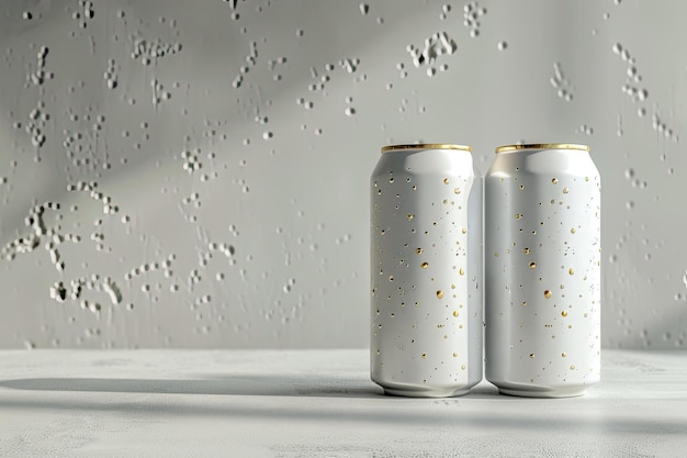 Photo soda or beer cans mockup front view