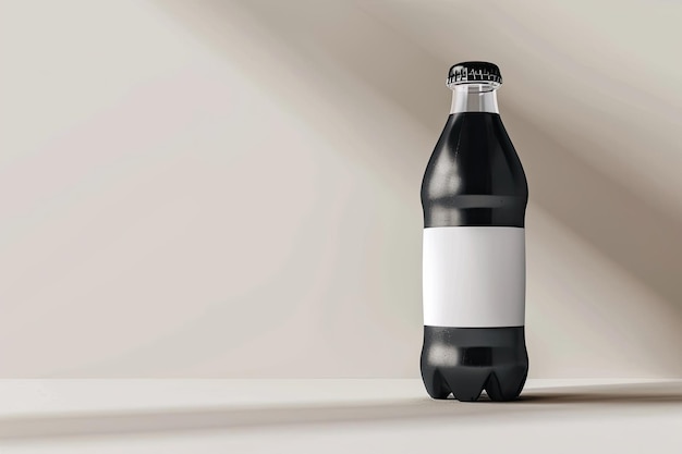 Photo soda bottle matte with label mockup