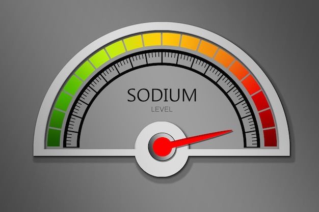 Sodium measuring device with arrow and scale