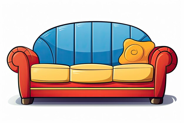 Photo sofa clipart in cartoon style vector illustration isolated on a white background