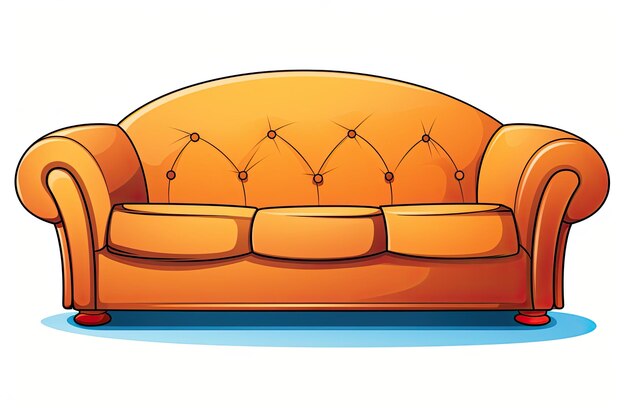 Photo sofa clipart in cartoon style vector illustration isolated on a white background