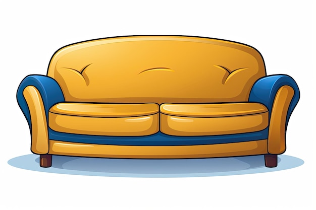 Photo sofa clipart in cartoon style vector illustration isolated on a white background