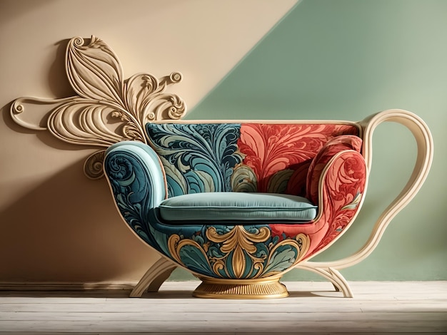 Photo a sofa shaped like a teacup