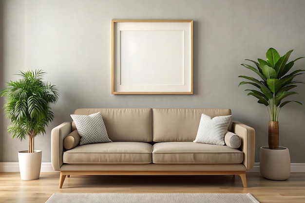 sofa with empty frame