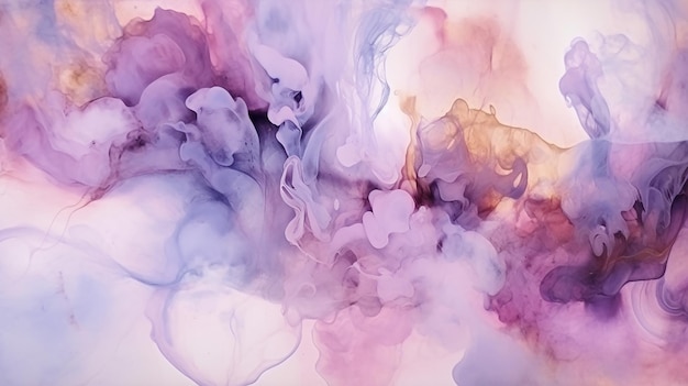 Soft abstract fluid art painting in alcohol ink technology Generative AI