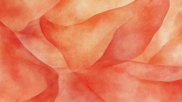 Photo soft abstract patterns in warm orange hues created through blended watercolor techniques on textured paper