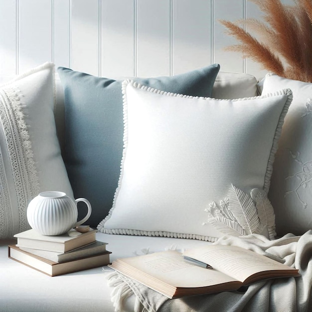 Photo soft blank pillow adds warmth to a stylish and contemporary home