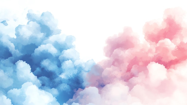 Photo soft blue and pink clouds realistic effect