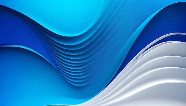 Soft blue realistic illustration with wavy forms Modern composition Created with generative AI