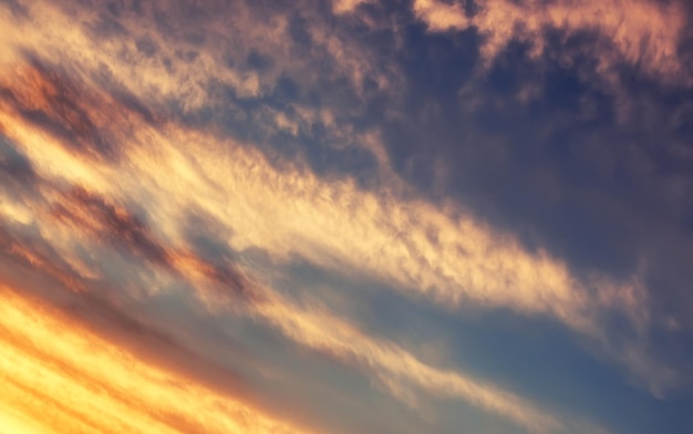 Soft blue sky and sunset cloud