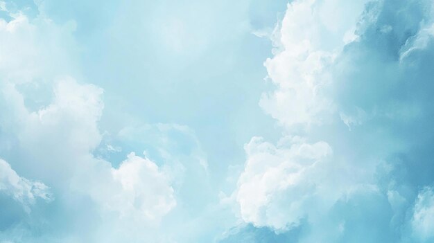 Soft Blue Sky with Fluffy White Clouds