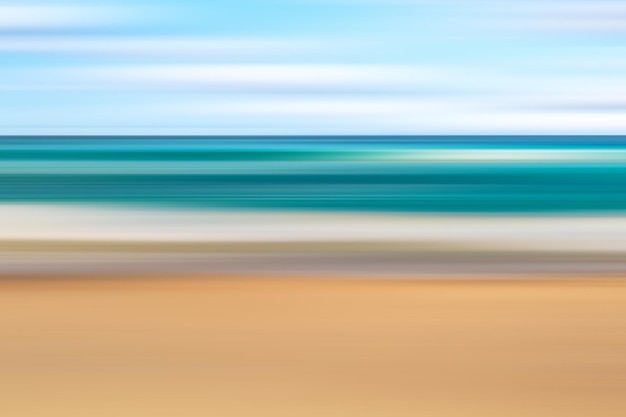 Soft blue tropical ocean sea wave Vacation travel concept Motion blur