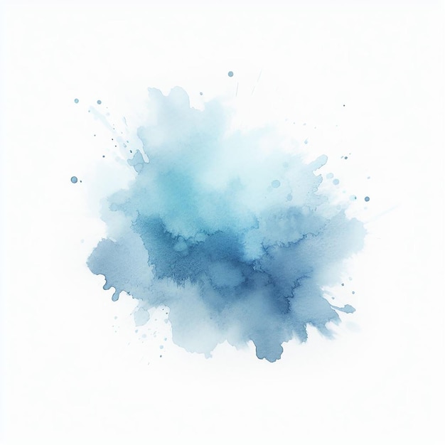 Soft blue watercolor splash in white background