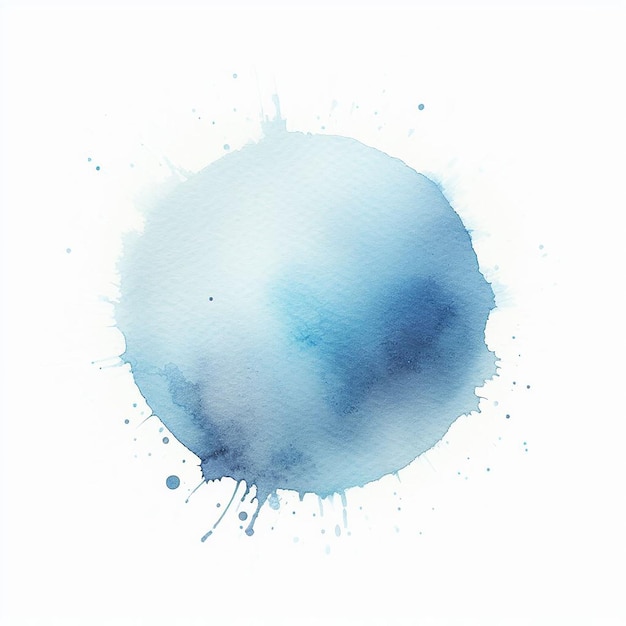 Soft blue watercolor splash in white background