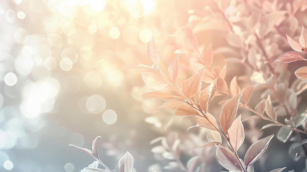 Soft Bokeh Background with Bush and Leaves