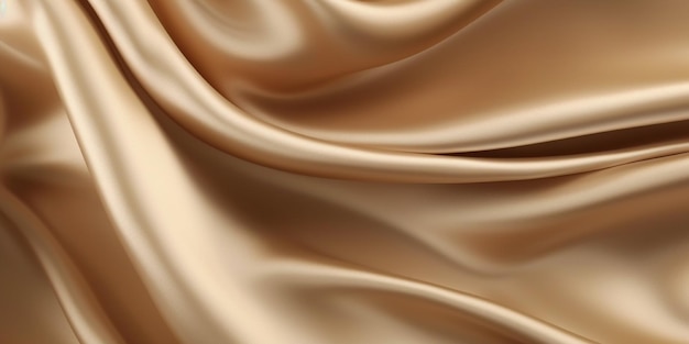 Soft brown silk satin background elegant wavy fold by generative AI tools