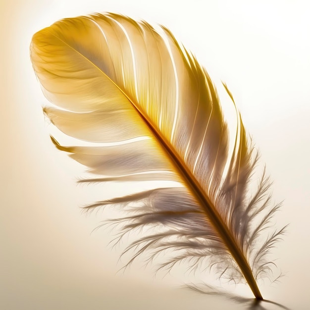 Soft Delicate Yellow Bird Feather