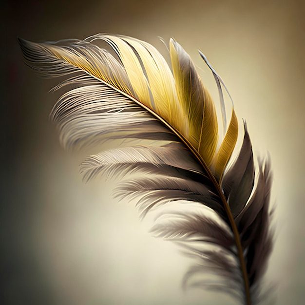 Soft Delicate Yellow Bird Feather