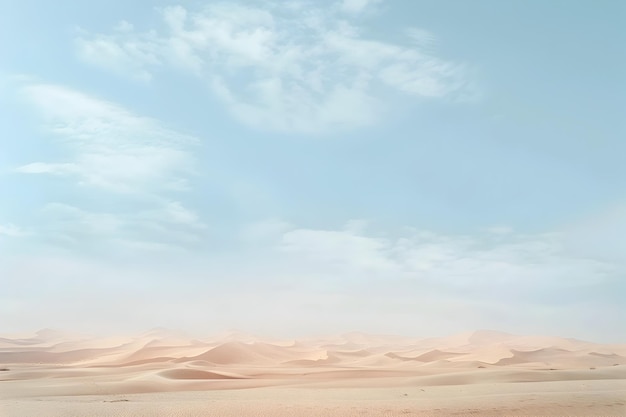 Soft and Dreamy Pastel Desert Landscape with Blue Sky and Clouds To provide a beautiful and uplifting desert landscape image with a soft and dreamy