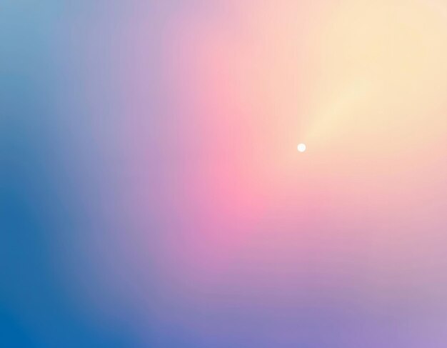 Photo a soft dreamy sky with a single white sun in the upper middle of the frame transitioning from blue t