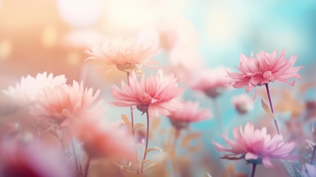 Soft dreamy sweet flower for love romance background Generative AI