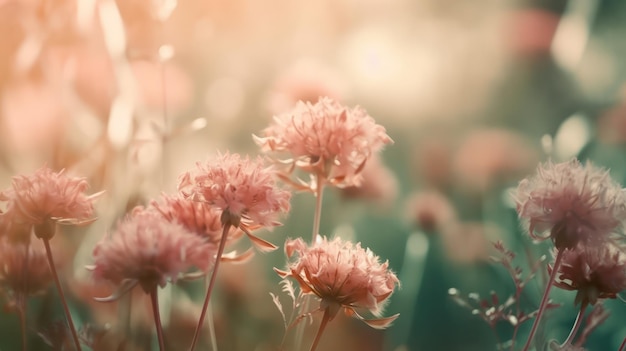 Soft dreamy sweet flower for love romance background Generative AI