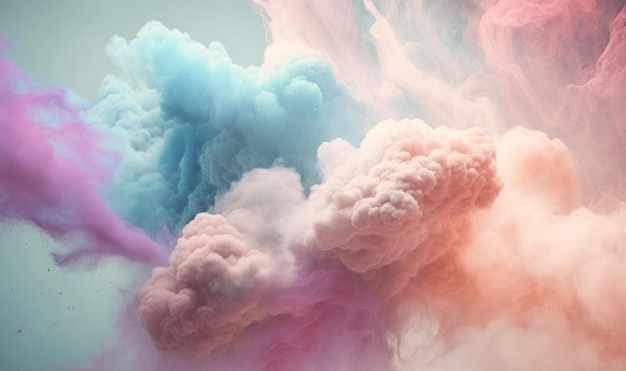 Soft Ethereal Dreamy Pastel Smoke Background with Copy Space