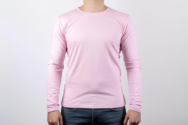 Soft and Feminine Mockup Featuring a Pink Long Sleeve TShirt for Modern Grace