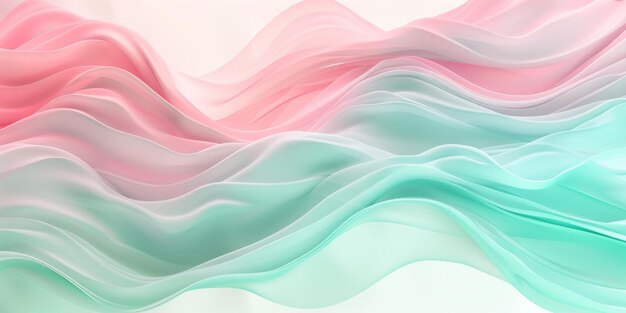 Photo soft flowing fabric creates graceful waves in beautiful shades of pink and green hues