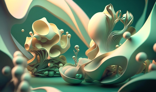 Soft flowing organic shapes in pastel colors