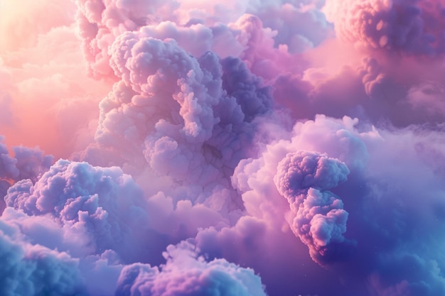 Soft fluffy cloud texture with billowing shapes an