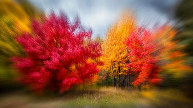 Photo soft focus autumn leaves with warm light