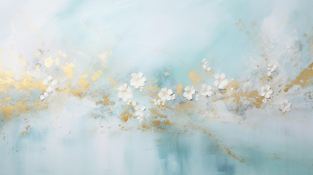 Soft focus floral painting horizontal background Marble texture