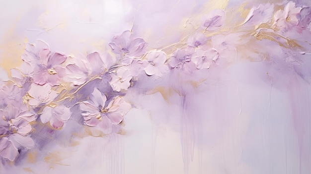 Soft focus floral painting horizontal background