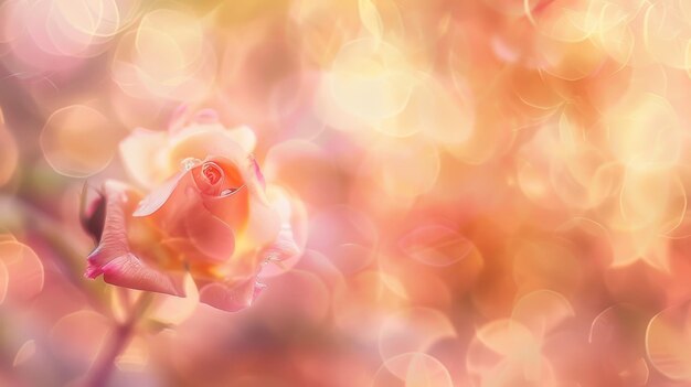 Soft focus pastel bokeh in beige and peach tones with soft pink hints for a dreamy atmosphere