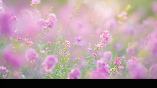 Soft Focus Pink Flowers in Bloom Delicate and Pastel Floral Beauty in a Tranquil Garden