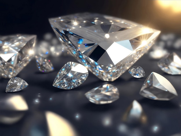 Soft focus shot of beautiful diamonds Generative AI Illustration