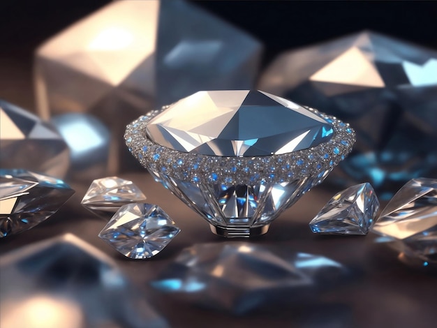 Soft focus shot of beautiful diamonds Generative AI Illustration