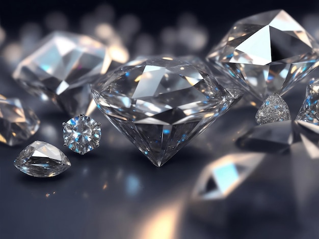 Soft focus shot of beautiful diamonds Generative AI Illustration