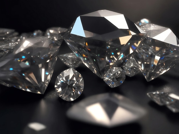 Soft focus shot of beautiful diamonds Generative AI Illustration