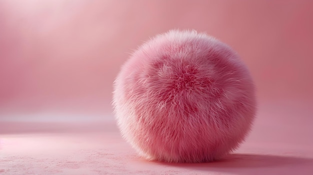 Soft and Fuzzy Pink Orb in Bright Minimalist Setting