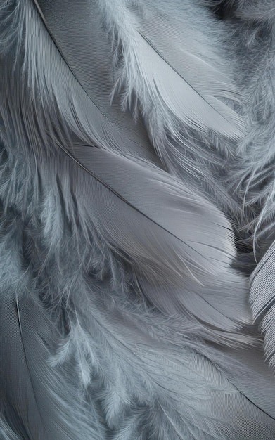 Soft Gray colored feathers filling the entire image texture