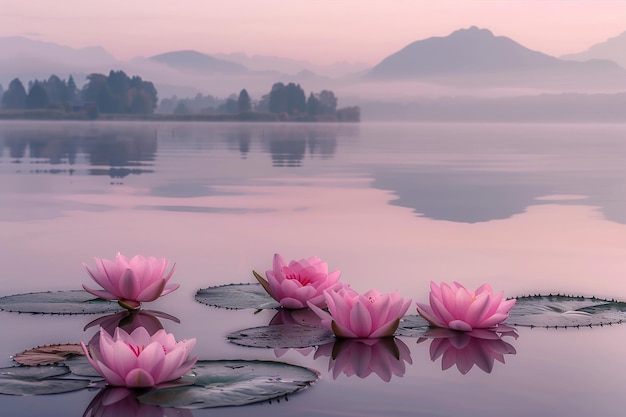 Soft Hues of Dawn Pink Water