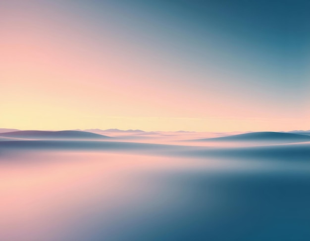 Photo soft pastel colored landscape with a hazy foggy sky