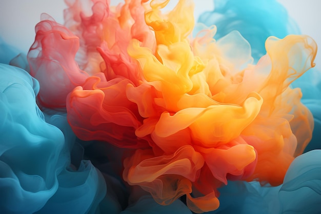 A soft pastel colorful abstract background of a colorful liquid