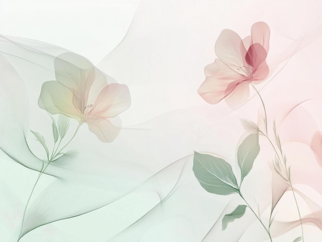 Photo soft pastel floral abstract illustration wellness home decor