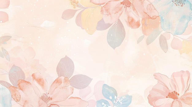 Photo soft pastel floral pattern with delicate blossoms on a light background