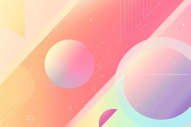 Soft Pastel Gradient Background with Playful Geometric Shapes