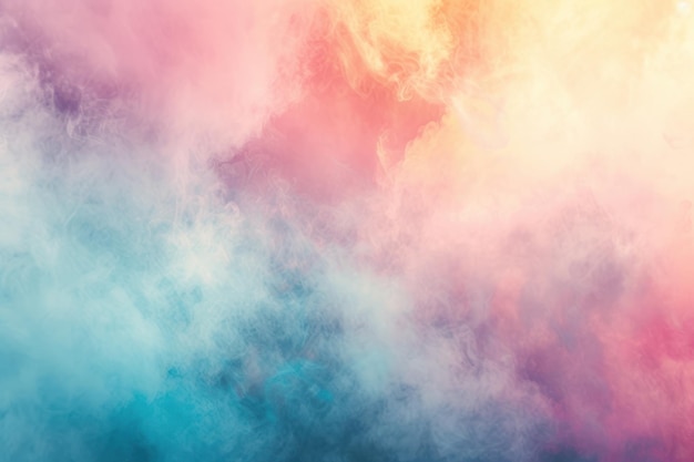 Soft Pastel Light Leaks Background with Dreamy Hues of Pink Blue and Yellow for an Ethereal Atmosphe