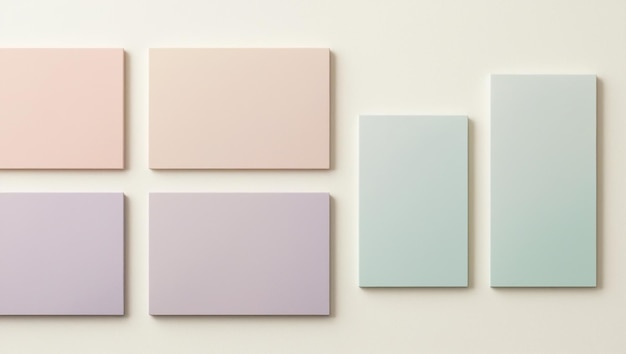 Photo soft pastel minimalist color block background with 34 rectangles